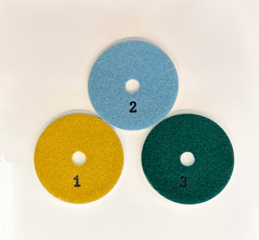 4" WCA Polish Pads Assorted Pack 123