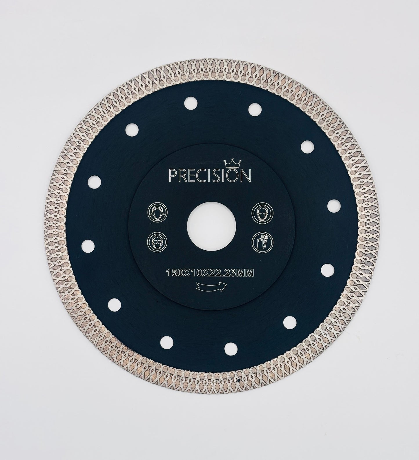 Precision Ceramic Tile Blade 6" Porcelain 150 x 10 x 22.23mm (BLACK)