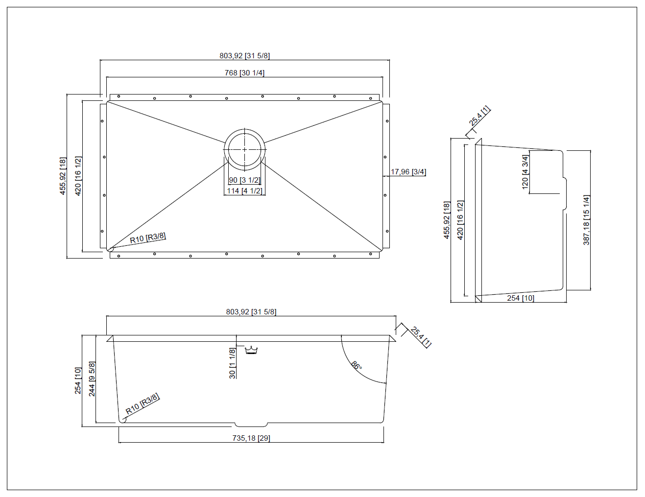 Stainless Steel Seamless Sinks